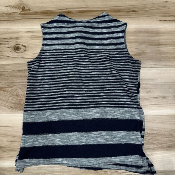 Anthropologie Dolan Grey Blue Striped Tank Top Shirt Women’s Petite Small - Picture 1 of 4
